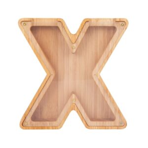 tirelire lettre transparente en bois x
