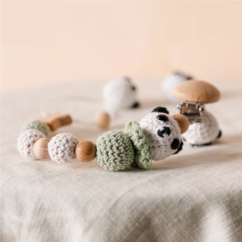Attache tétine - SOL - Fait en France - Aux normes - Perle silicone - Perle  crochet bois et coton : : Produits Handmade